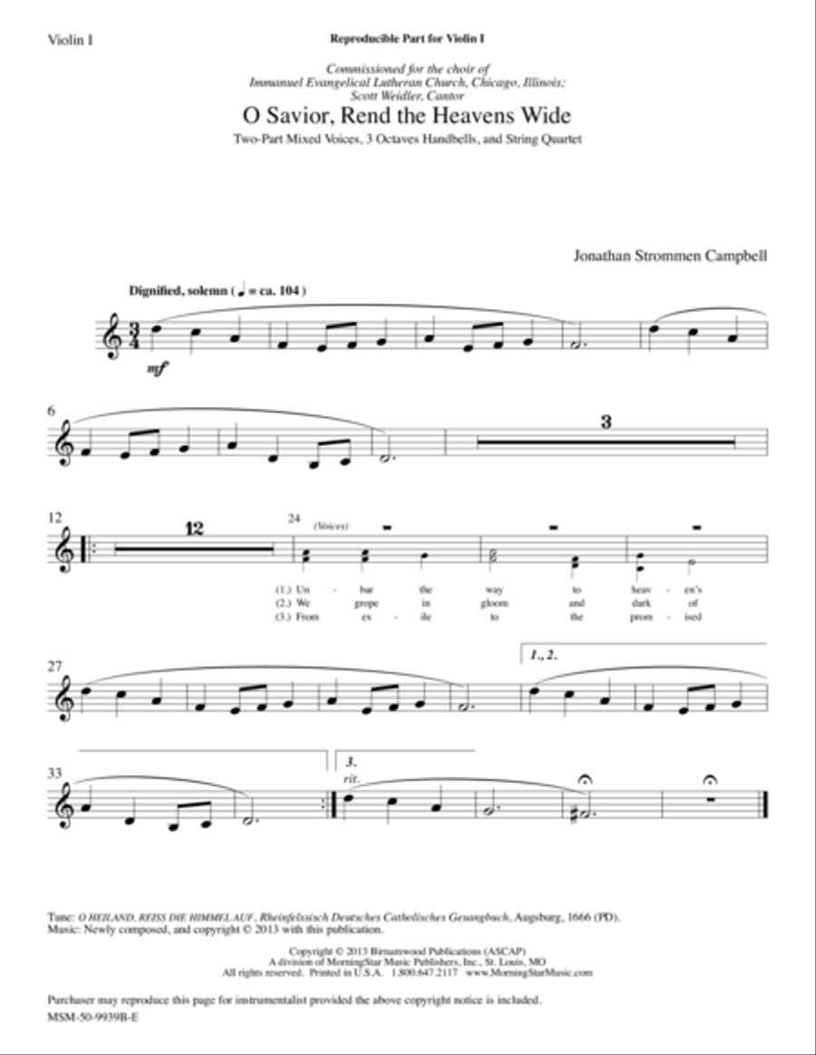 O Savior, Rend the Heavens Wide Choir scores gallery preview page 1