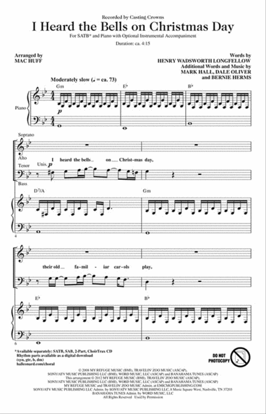 I Heard the Bells on Christmas Day 4-Part scores gallery preview page 2