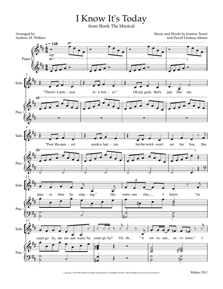 I Know It's Today SSA scores gallery preview page 1
