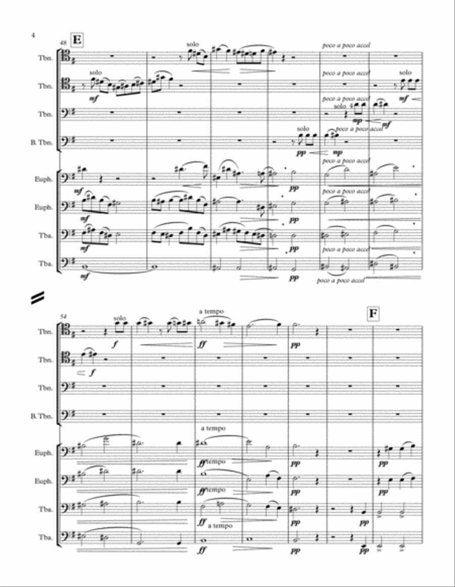 Um Mitternacht for 8 part trombone or low brass choir Brass Ensemble scores gallery preview page 4