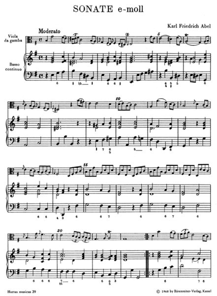 Sechs Sonaten für Viola da gamba (Violine, Flöte) und Basso continuo. Heft 1