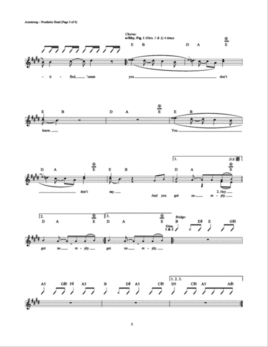 Prosthetic Head Electric Guitar scores gallery preview page 3