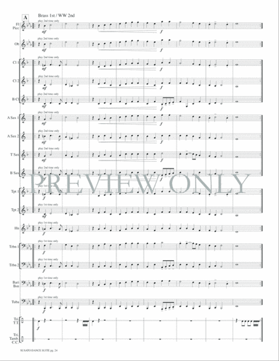 Susato Dance Suite (from Danserye) Concert Band scores gallery preview page 27