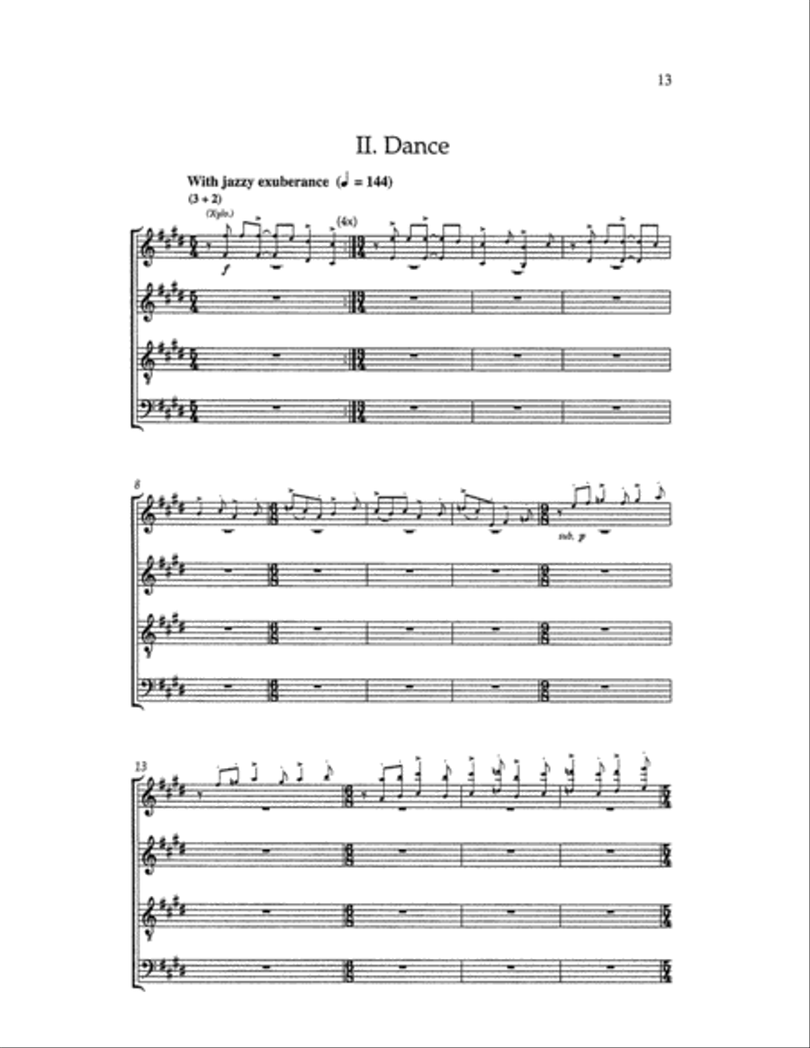 Invocation and Dance 4-Part scores gallery preview page 13