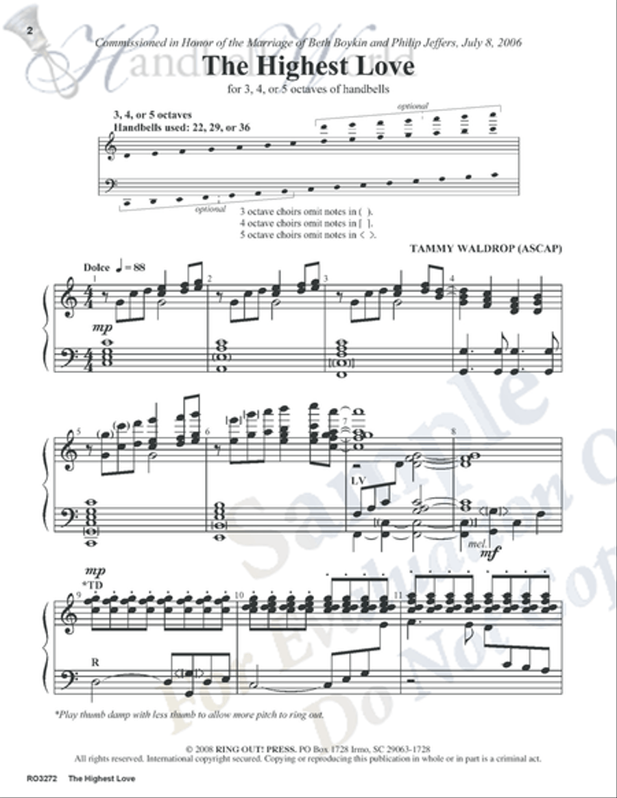 Highest Love Highest Love 5-Octaves scores gallery preview page 2