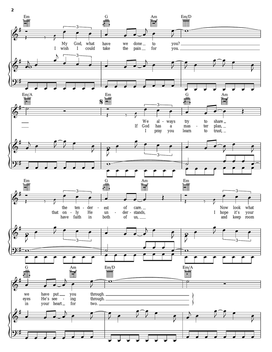 Precious Piano, Vocal, Guitar scores gallery preview page 2