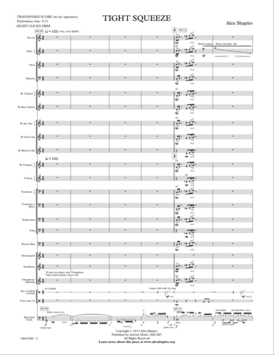 Tight Squeeze - Full Score Concert Band scores gallery preview page 5