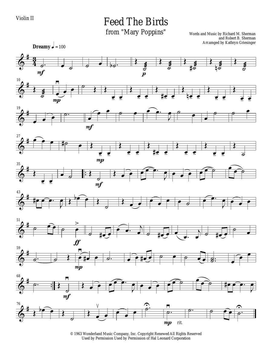 Feed The Birds String Quartet scores gallery preview page 2