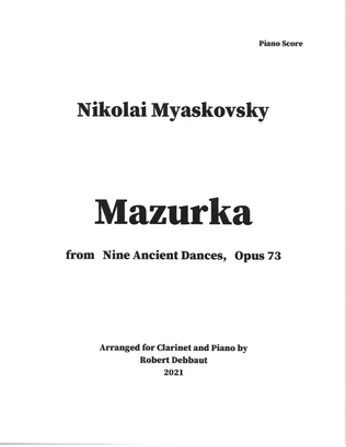 Mazurka by Nikolai Myaskovsky for Clarinet and Piano