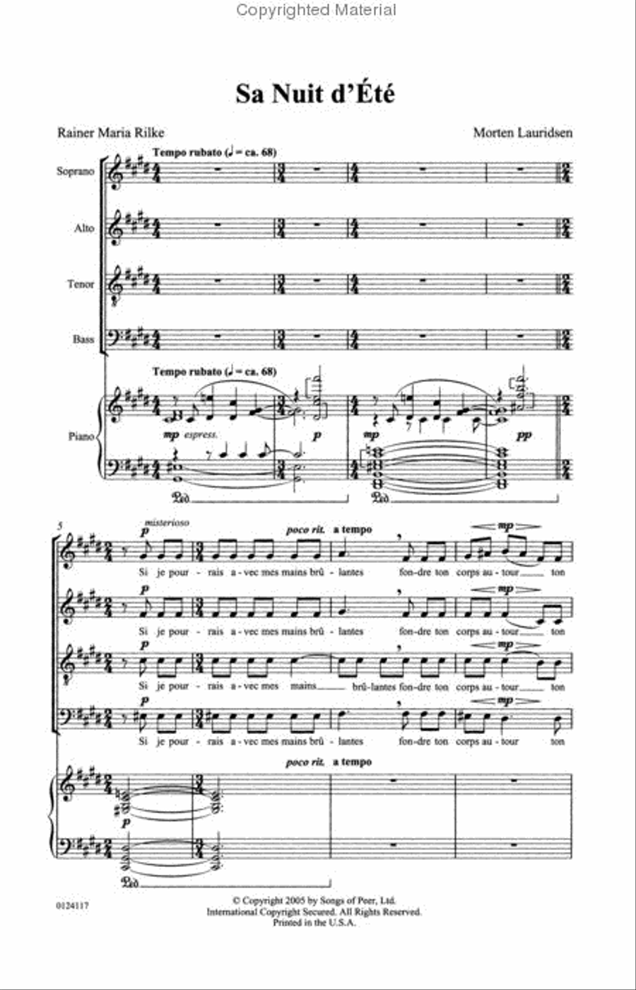 Sa Nuit D'ete (Nocturnes) SA scores gallery preview page 2