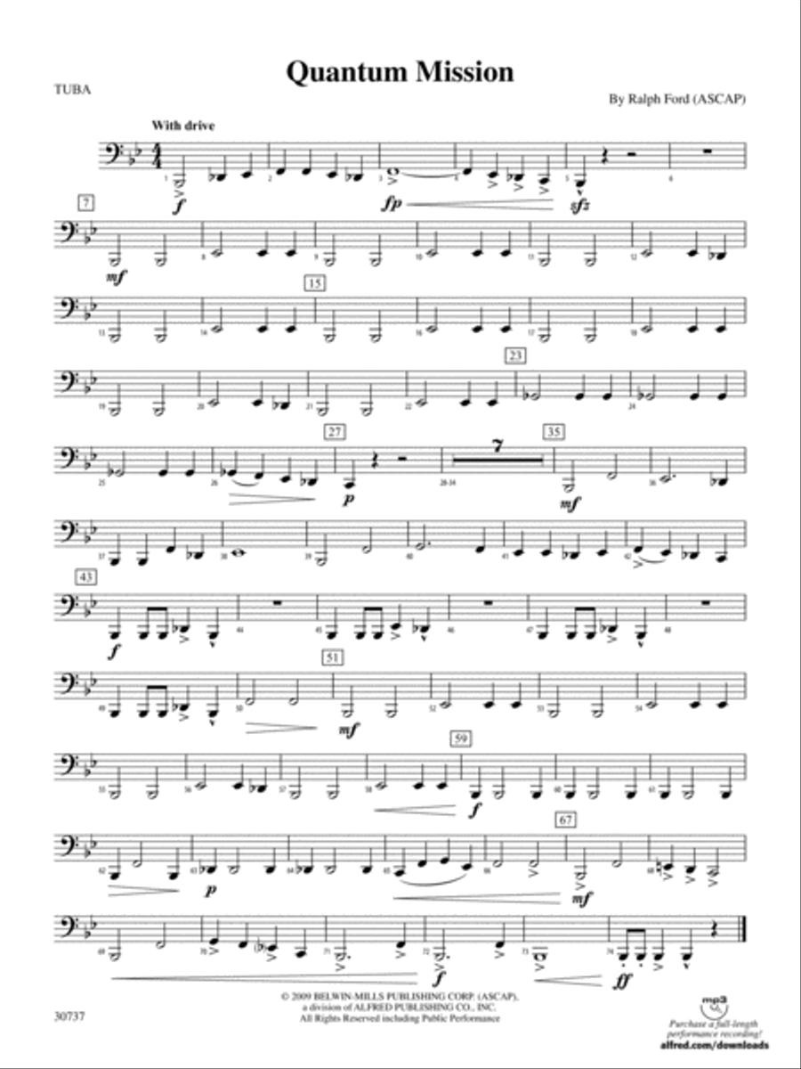 Quantum Mission: Tuba Concert Band scores gallery preview page 1