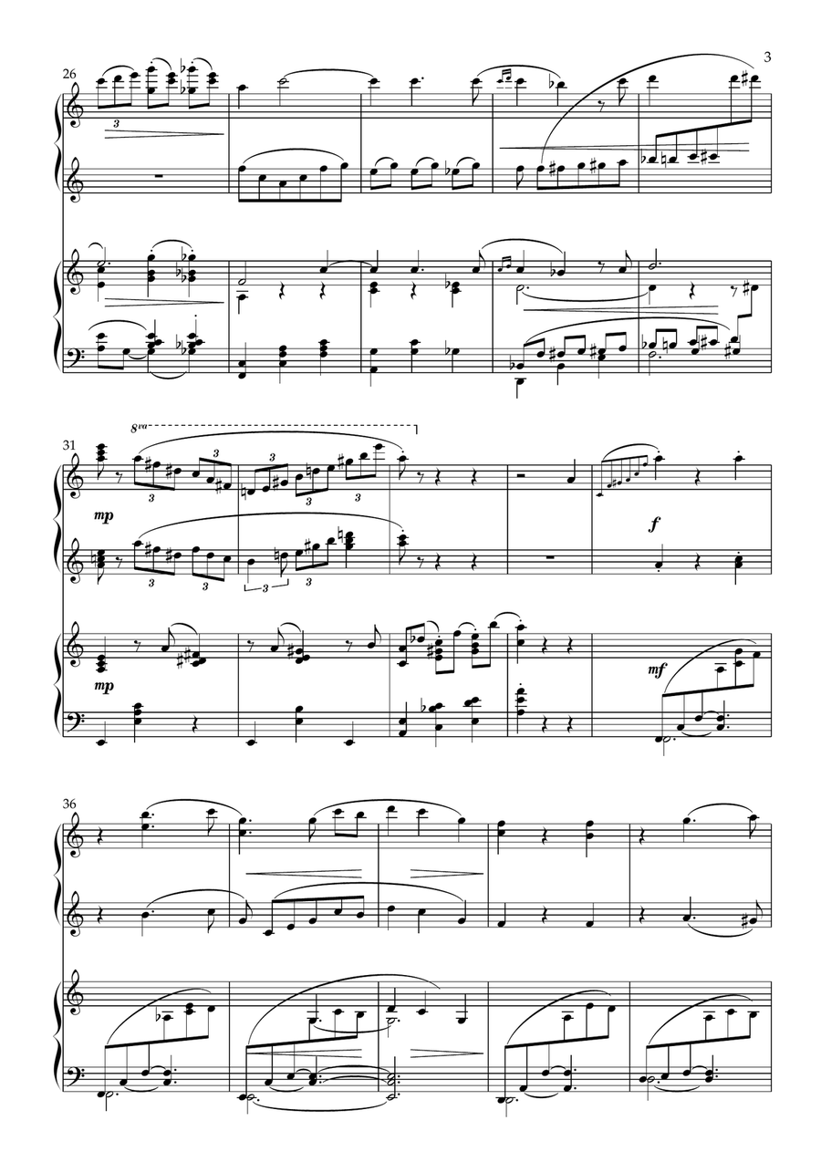 Love's Sorrow (Liebesleid) | Kreisler-Rachmaninoff (piano four hands) Piano Duet scores gallery preview page 4