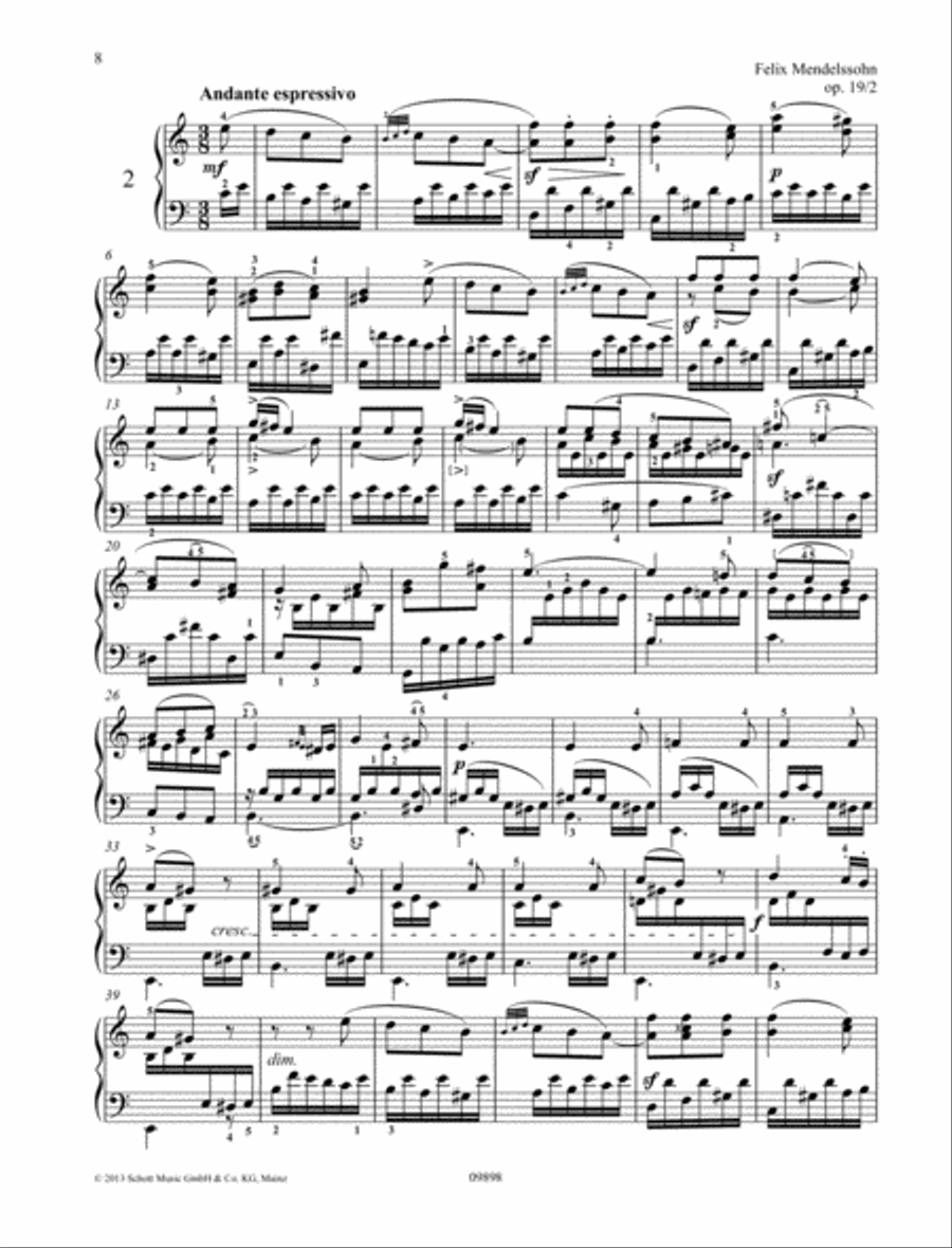 6 Songs Without Words, Op. 19 Piano Solo scores gallery preview page 5