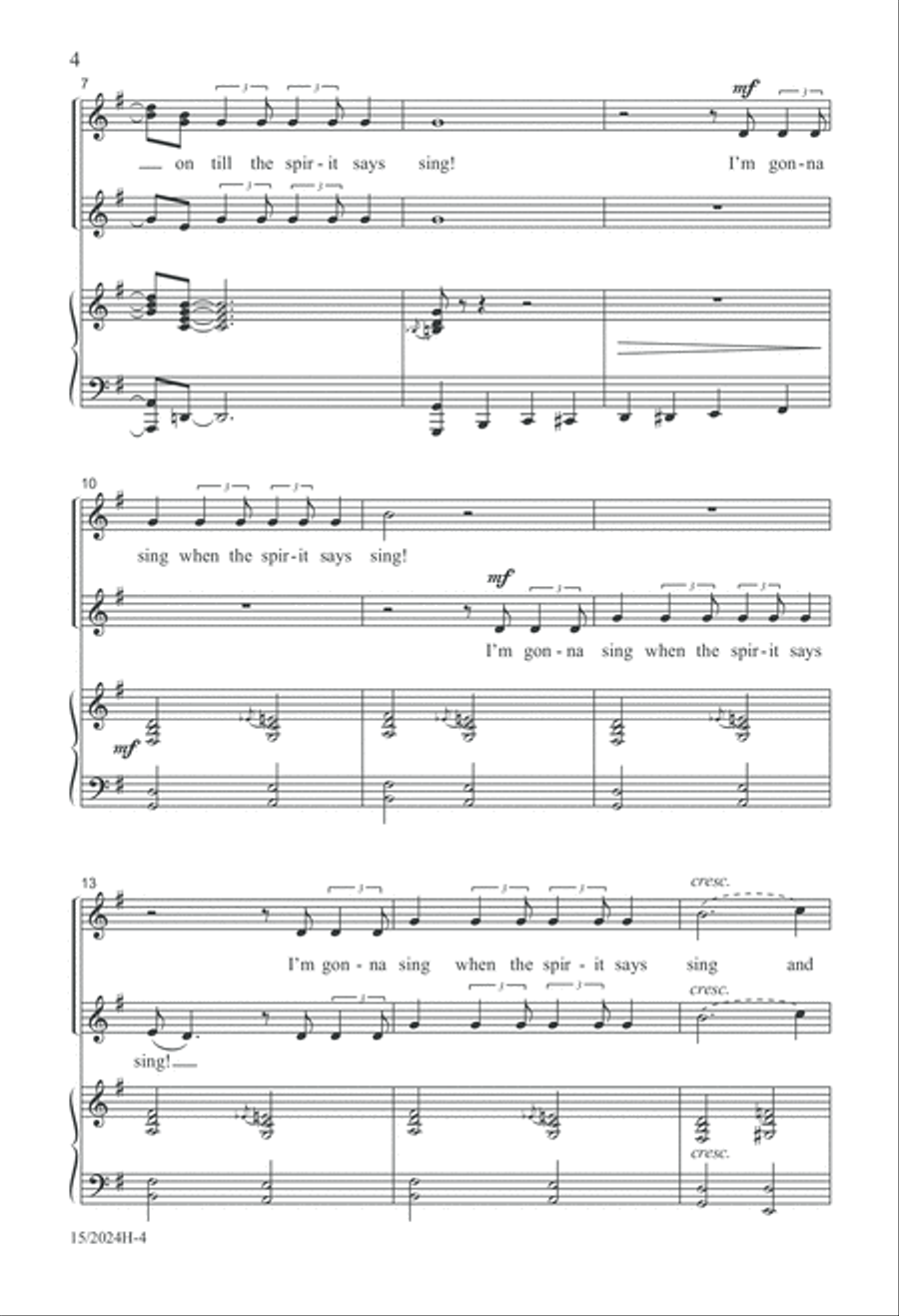 I'm Gonna Sing SSA scores gallery preview page 4