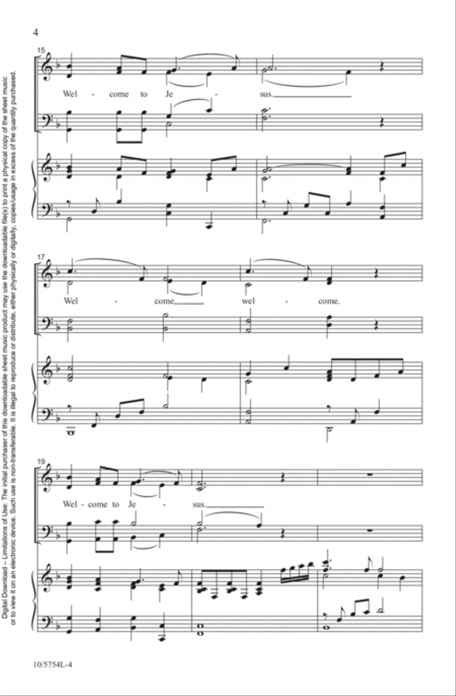 Welcome to Jesus Welcome to Jesus 4-Part scores gallery preview page 4