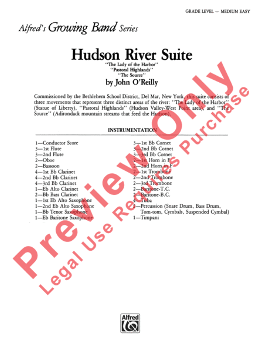 Hudson River Suite Hudson River Suite Concert Band scores gallery preview page 2