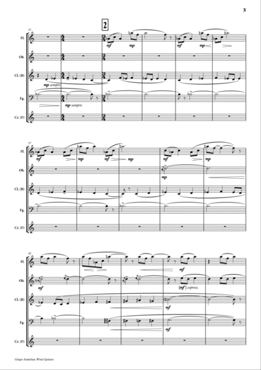 Wind Quintet Woodwind Quintet scores gallery preview page 3