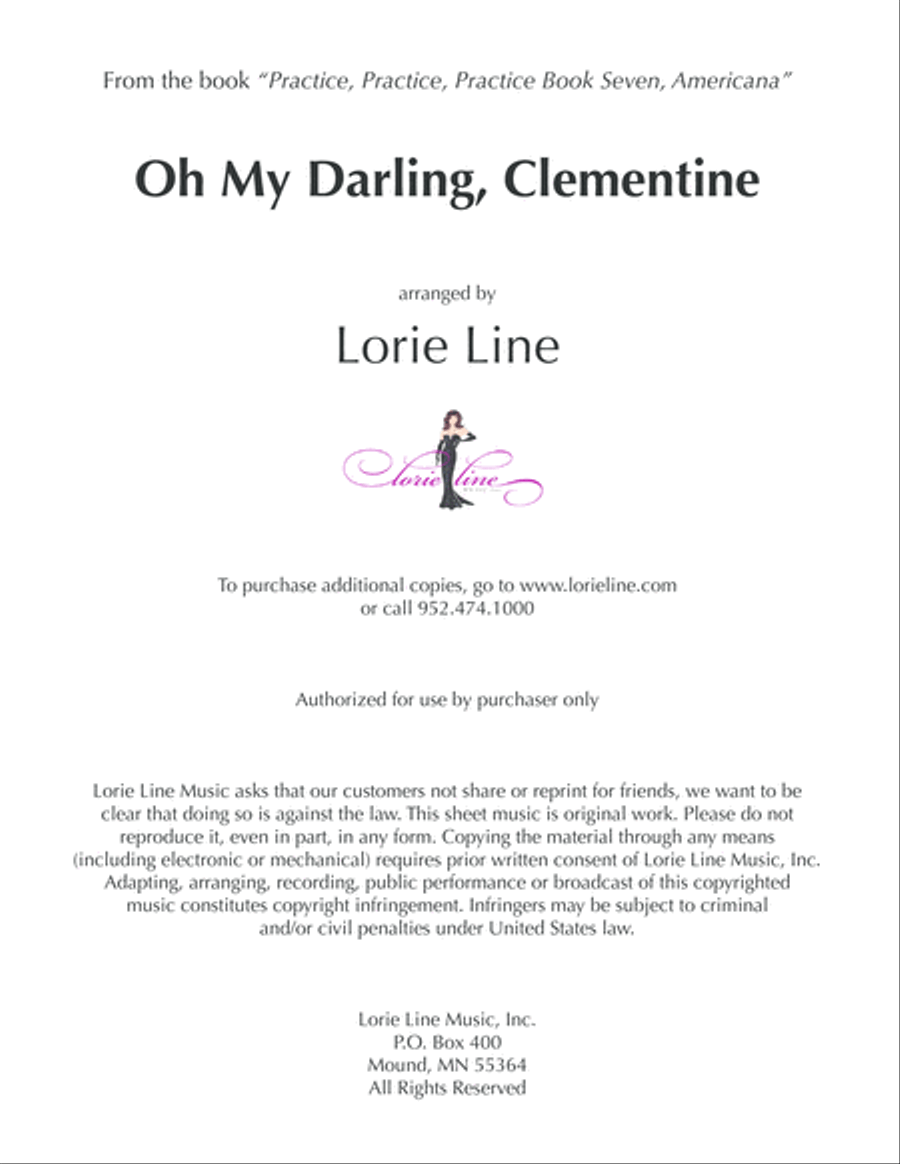 Oh My Darling, Clementine Easy Piano scores gallery preview page 1