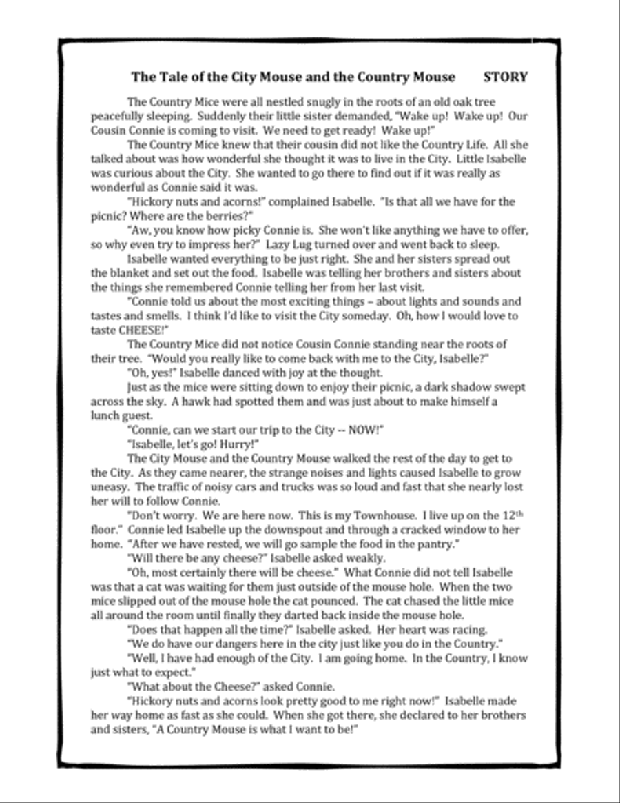 The Tale of the City Mouse and the Country Mouse - LESSON PLANS Small Ensemble scores gallery preview page 4