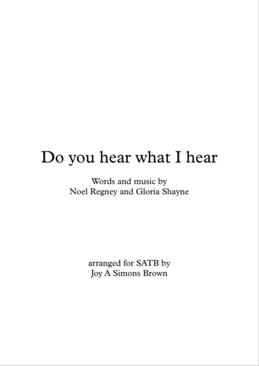 Do You Hear What I Hear 4-Part scores gallery preview page 1