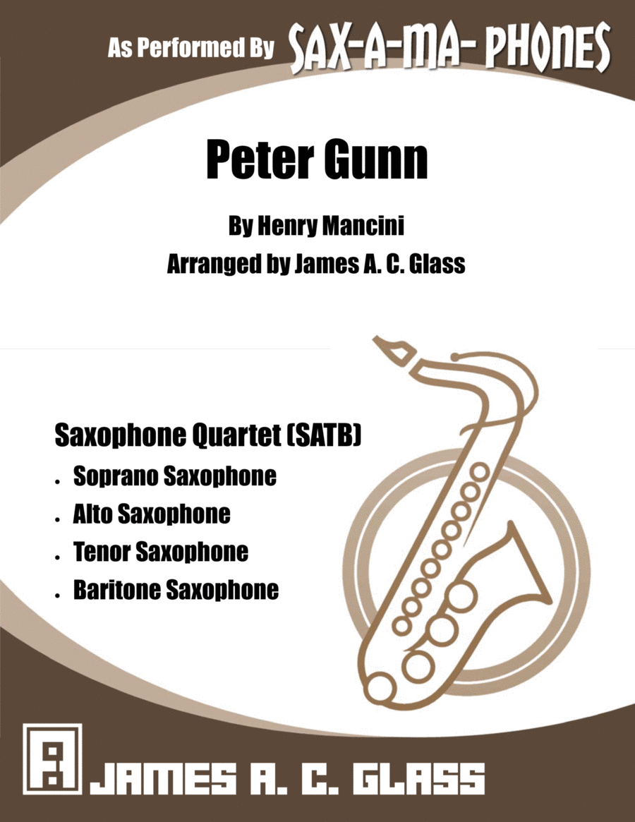 Peter Gunn Peter Gunn Saxophone Quartet scores gallery preview page 1