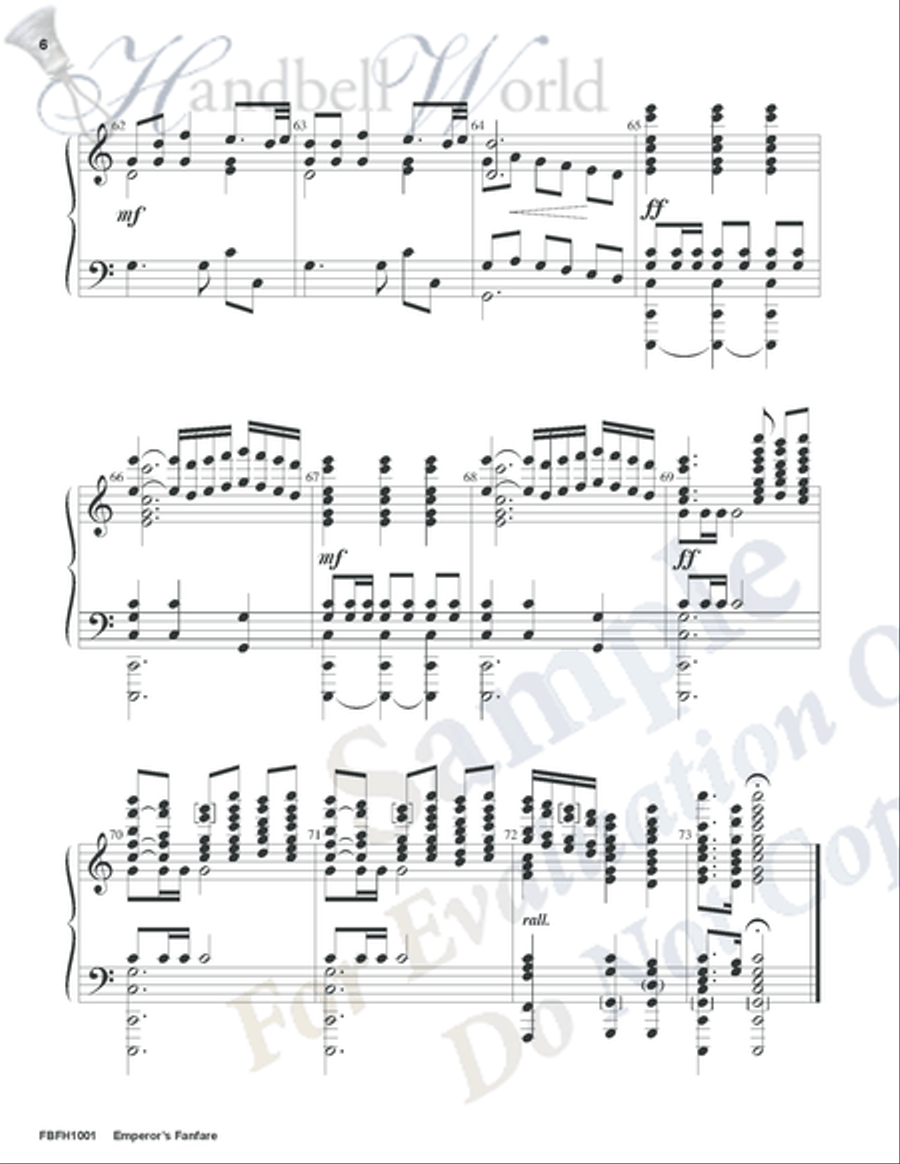 Emperor's Fanfare Handbell Choir scores gallery preview page 5
