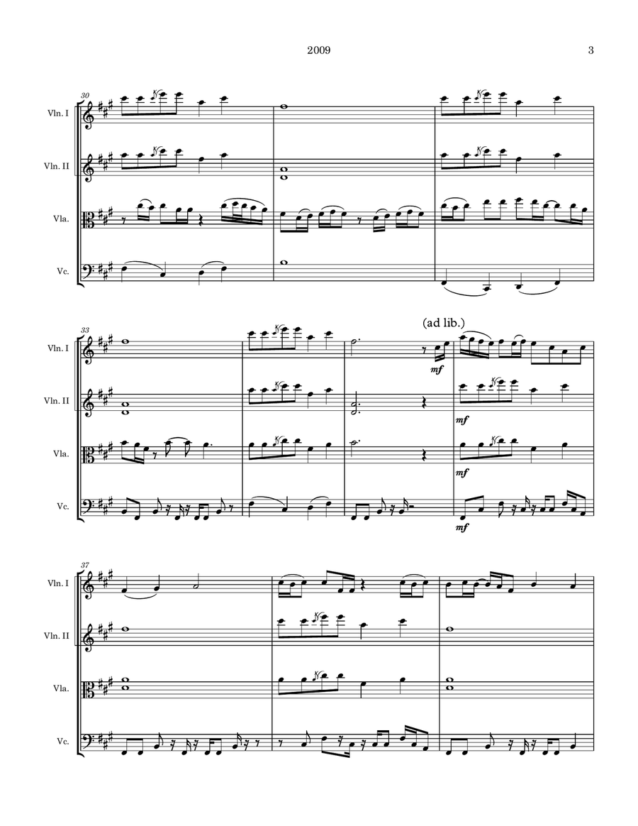 2009 String Quartet scores gallery preview page 3
