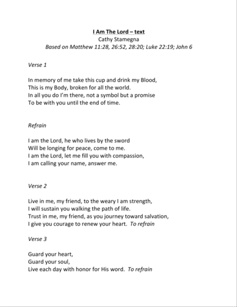 I Am the Lord (Vocal Solo, Chords, Optional C Instrument, Accompanied) Large Ensemble scores gallery preview page 2