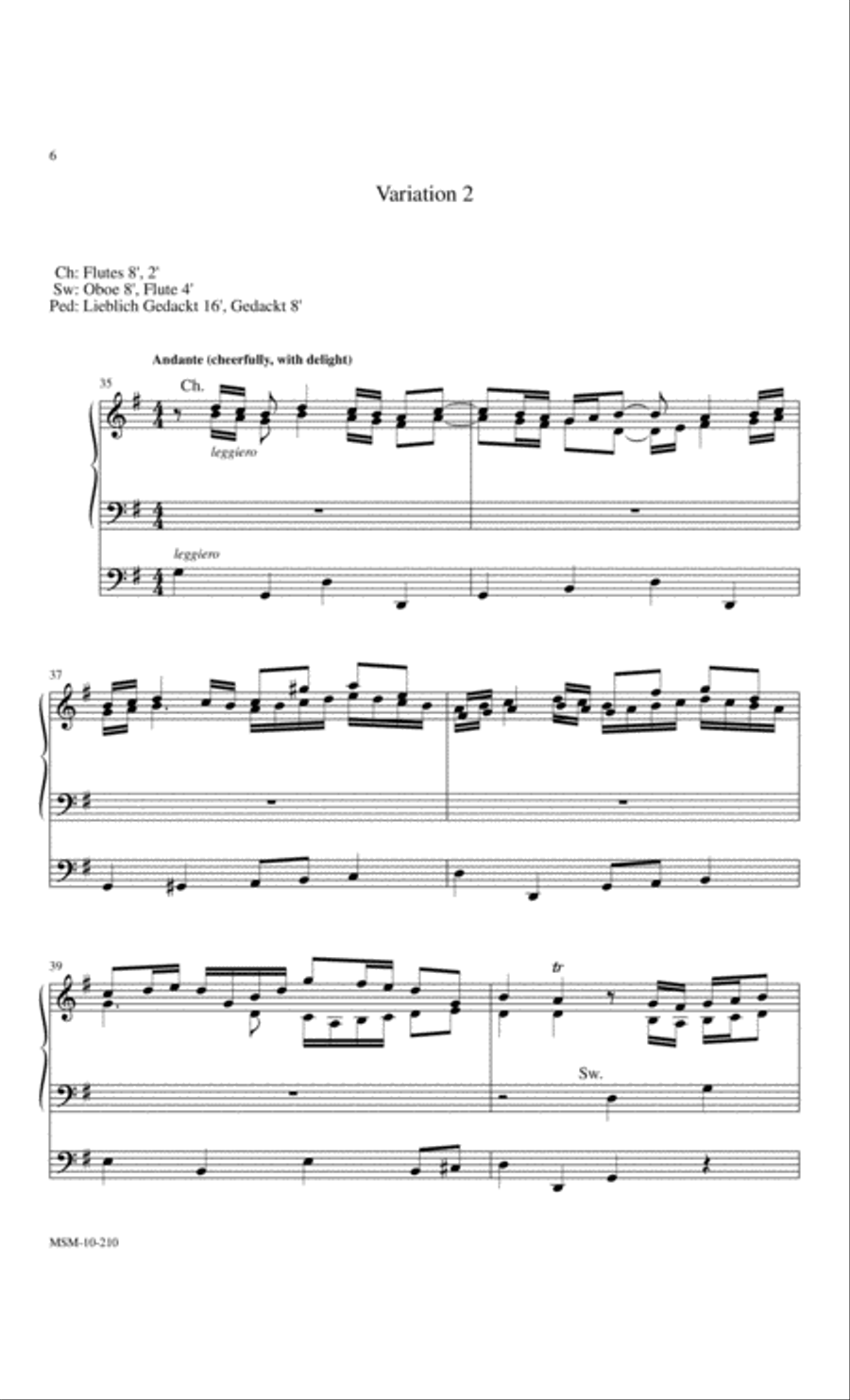 Morning Star, O Cheering Sight! Theme and Variation for Organ on Morgenstern Organ scores gallery preview page 4