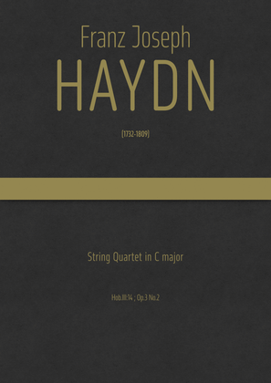 Book cover for Haydn - String Quartet in C major, Hob.III:14 ; Op.3 No.2 - Attributed to Roman Hoffstetter