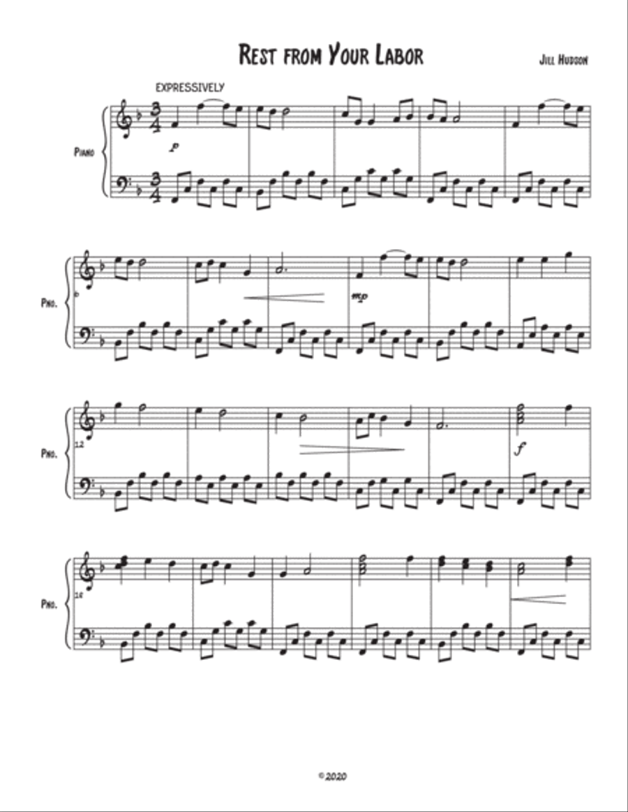 Rest From Your Labor Piano Solo scores gallery preview page 2