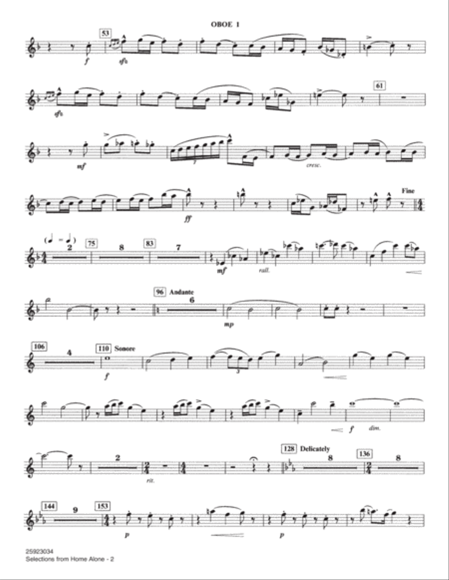 Selections from Home Alone - Oboe 1