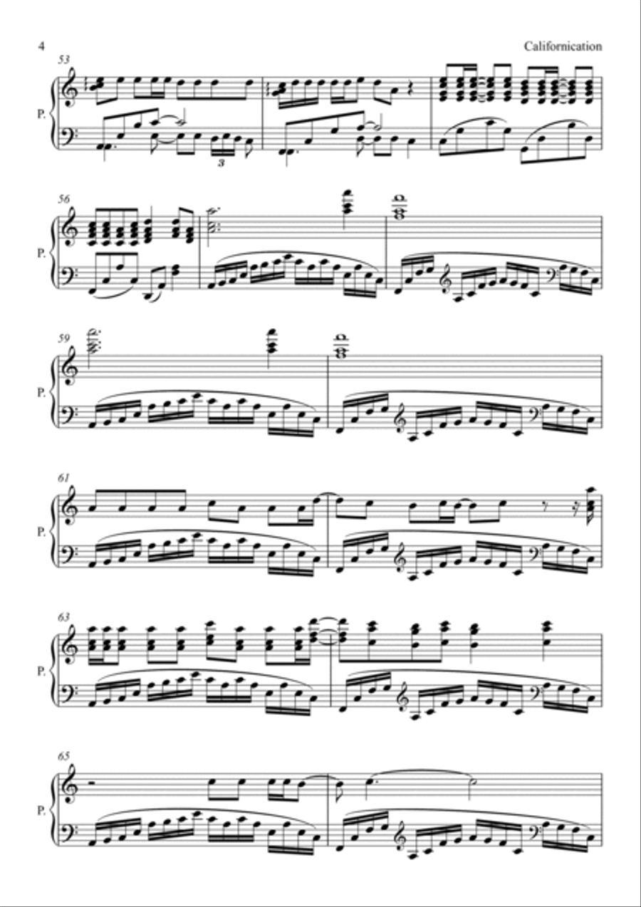 Californication Californication Piano Solo scores gallery preview page 4