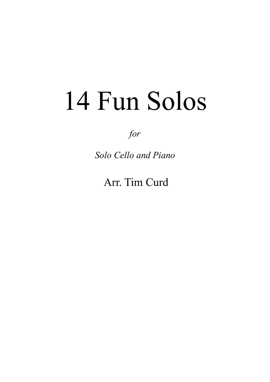 14 Fun Solos for Cello and Piano Piano scores gallery preview page 1