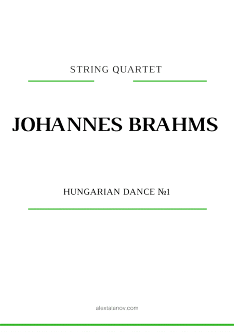 Hungarian Dance №1 String Quartet scores gallery preview page 1