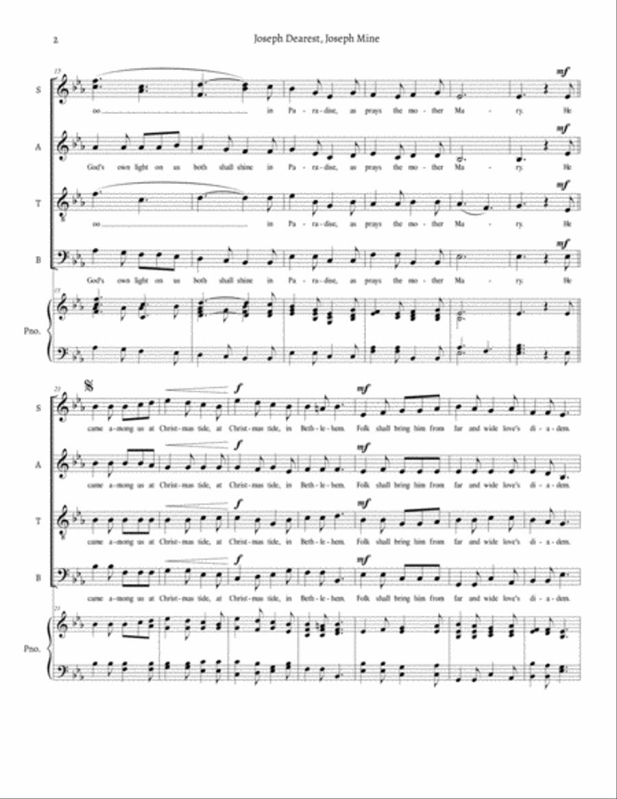 Joseph Dearest, Joseph Mine 4-Part scores gallery preview page 2