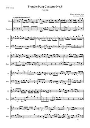 Brandenburg Concerto No. 3 in G major, BWV 1048 1st Mov. (J.S. Bach) for Flute & Bassoon Duo