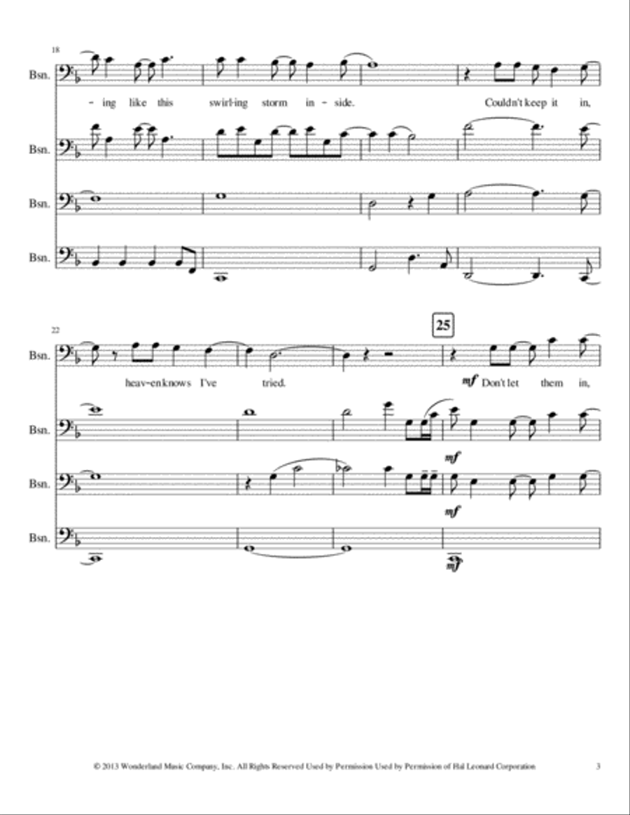 Let It Go (from Frozen) Woodwind Quartet scores gallery preview page 3