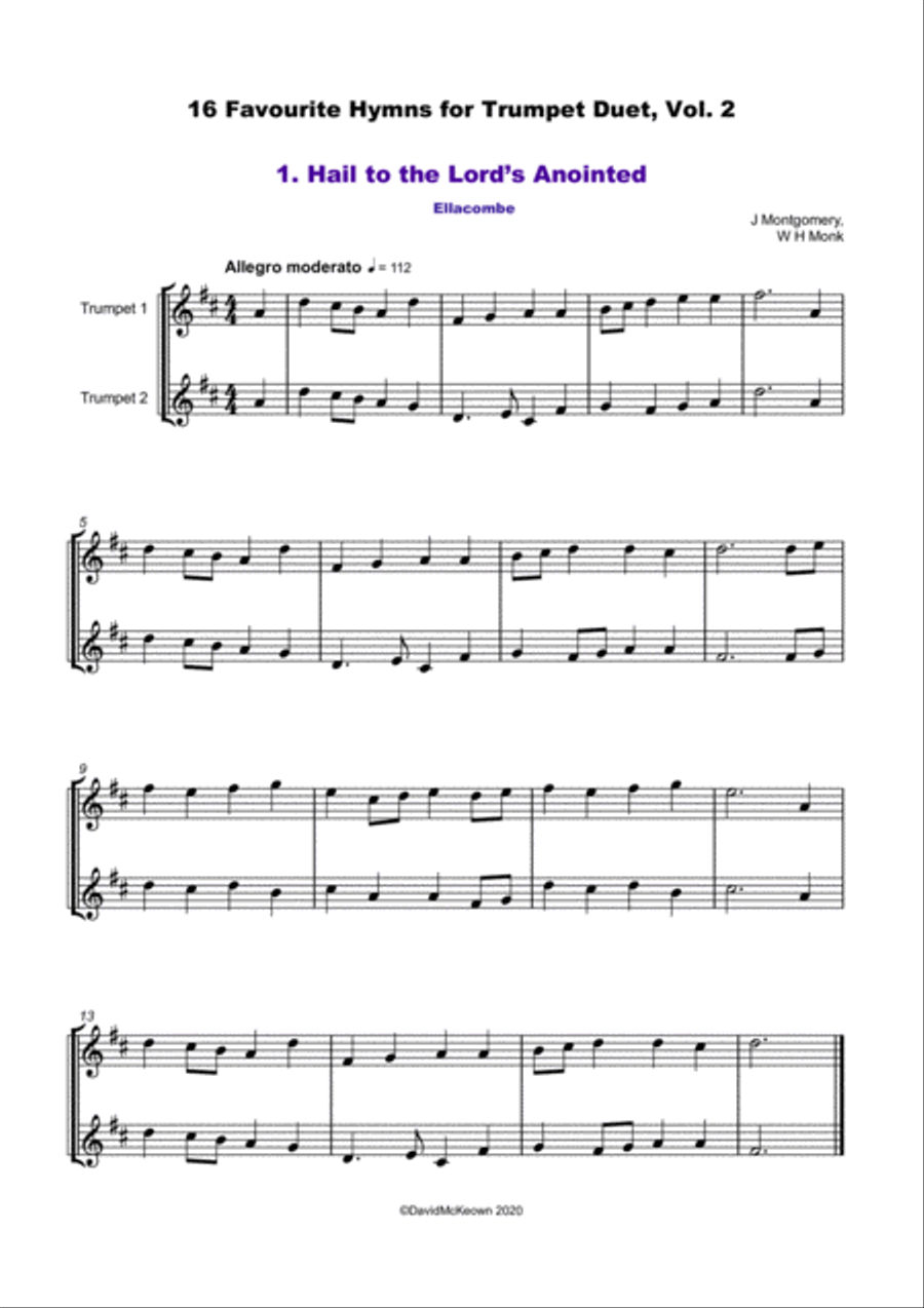 16 Favourite Hymns Vol.2 for Trumpet Duet Trumpet Duet scores gallery preview page 2