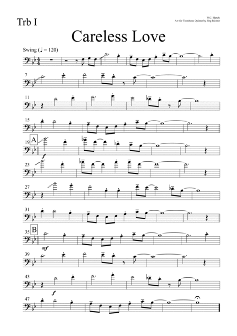 Careless Love Careless Love Brass Quintet scores gallery preview page 5