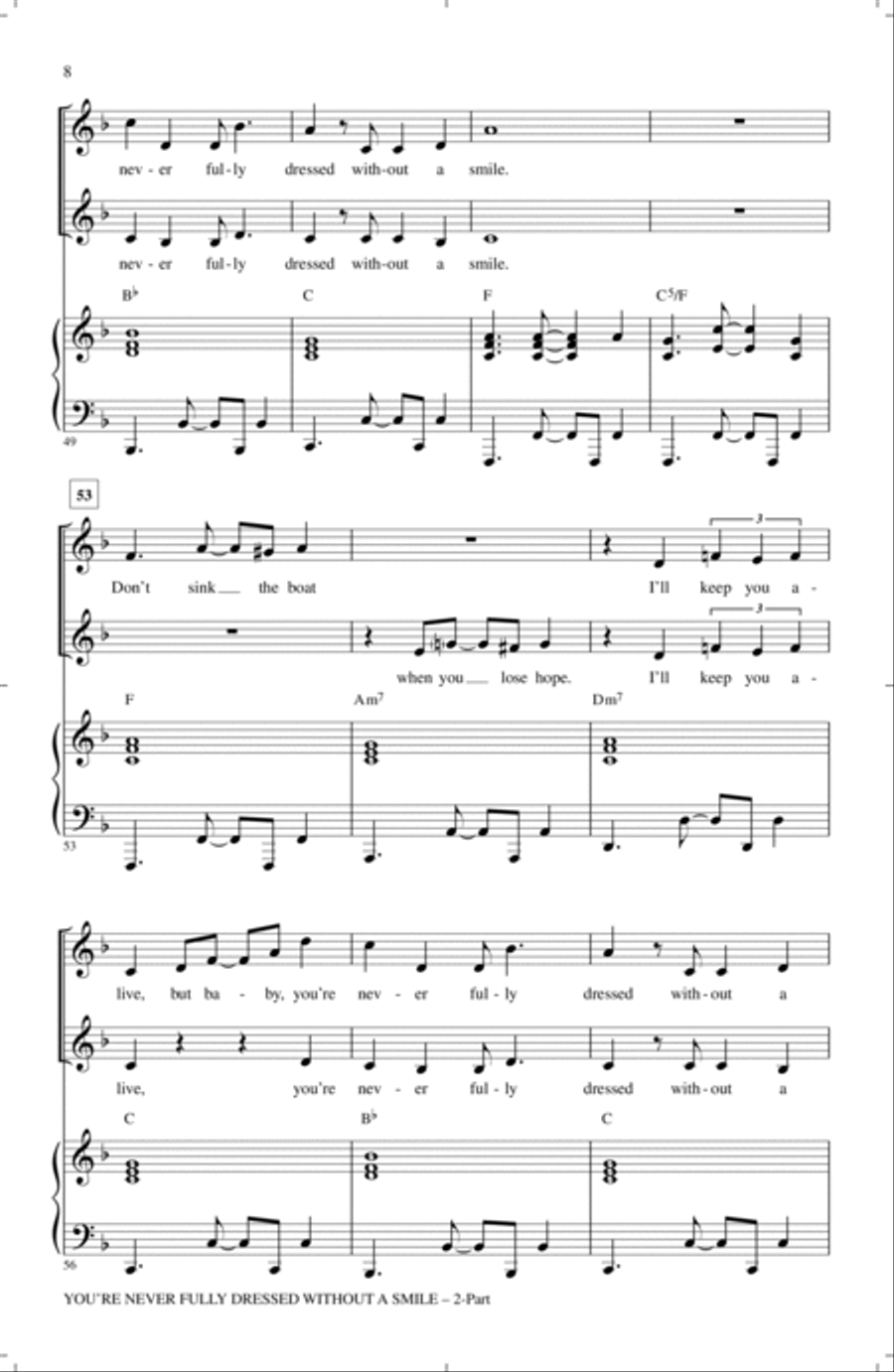 You're Never Fully Dressed Without A Smile (2014 Film Version) (arr. Mark Brymer) 2-Part scores gallery preview page 6