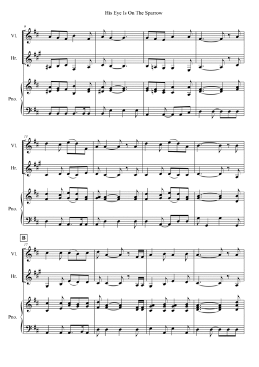 His Eye Is On The Sparrow Horn scores gallery preview page 2