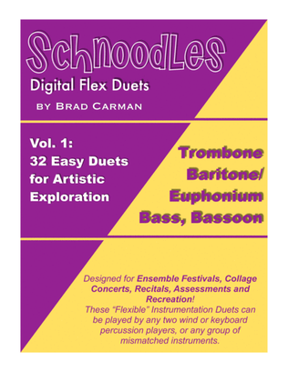 Book cover for Schnoodles 32 Easy Flex Duets for Band (Trombone, Bassoon, Baritone, Bass)