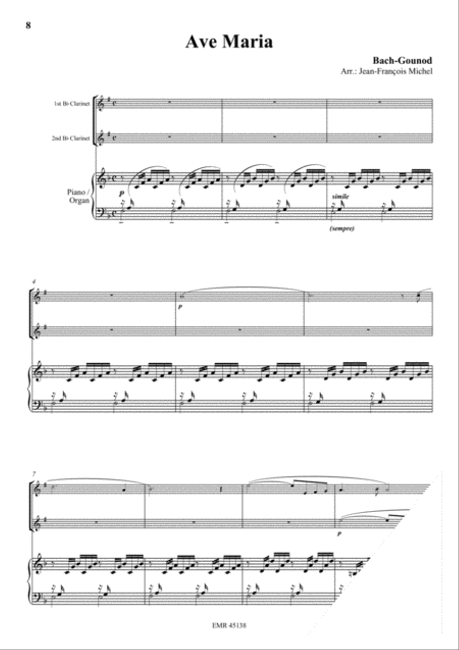 Halleluja (Handel) / Ave Maria (Bach-Gounod) / Trumpet Voluntary (Clarke) Clarinet scores gallery preview page 4