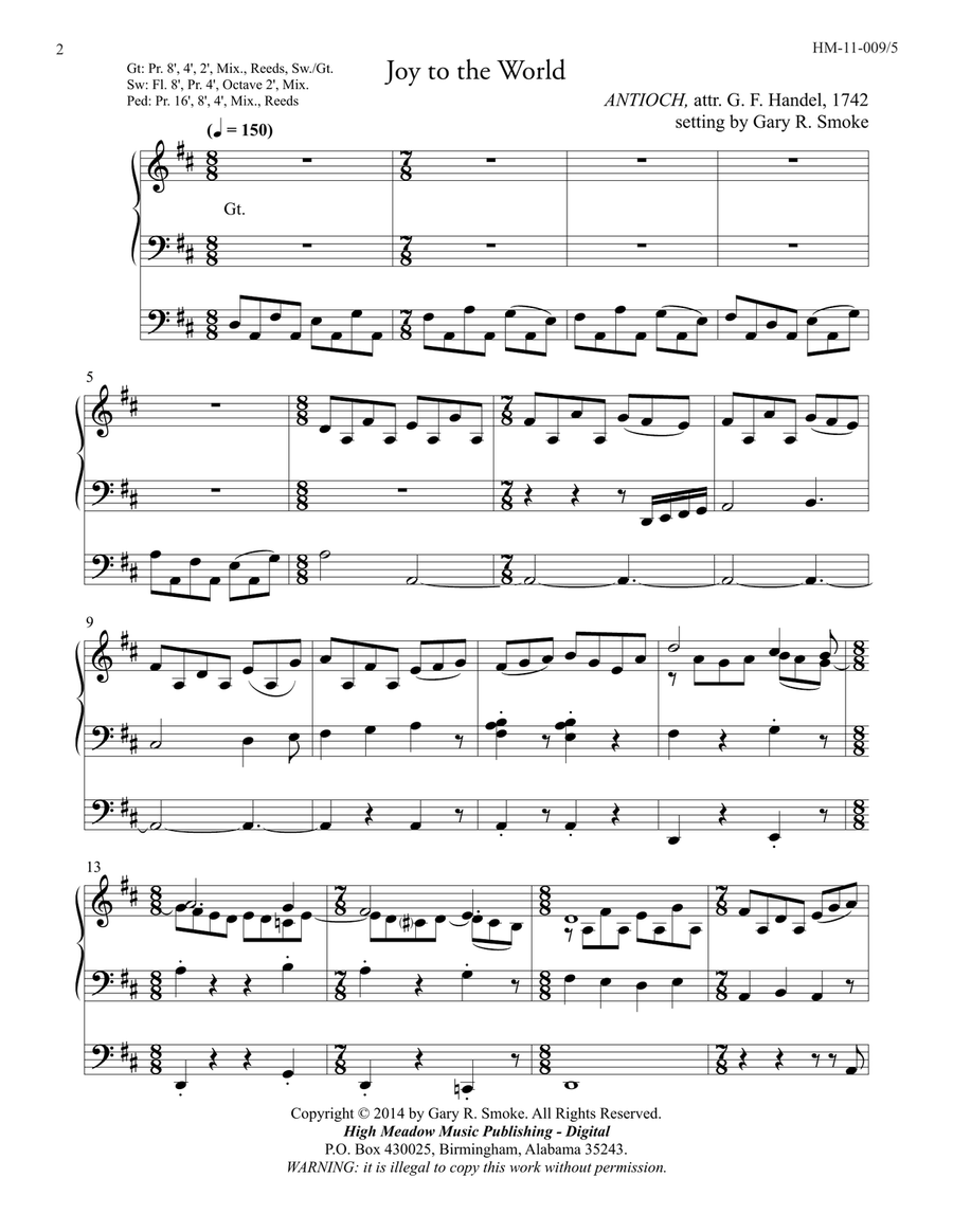 Joy to the World Organ Solo scores gallery preview page 2