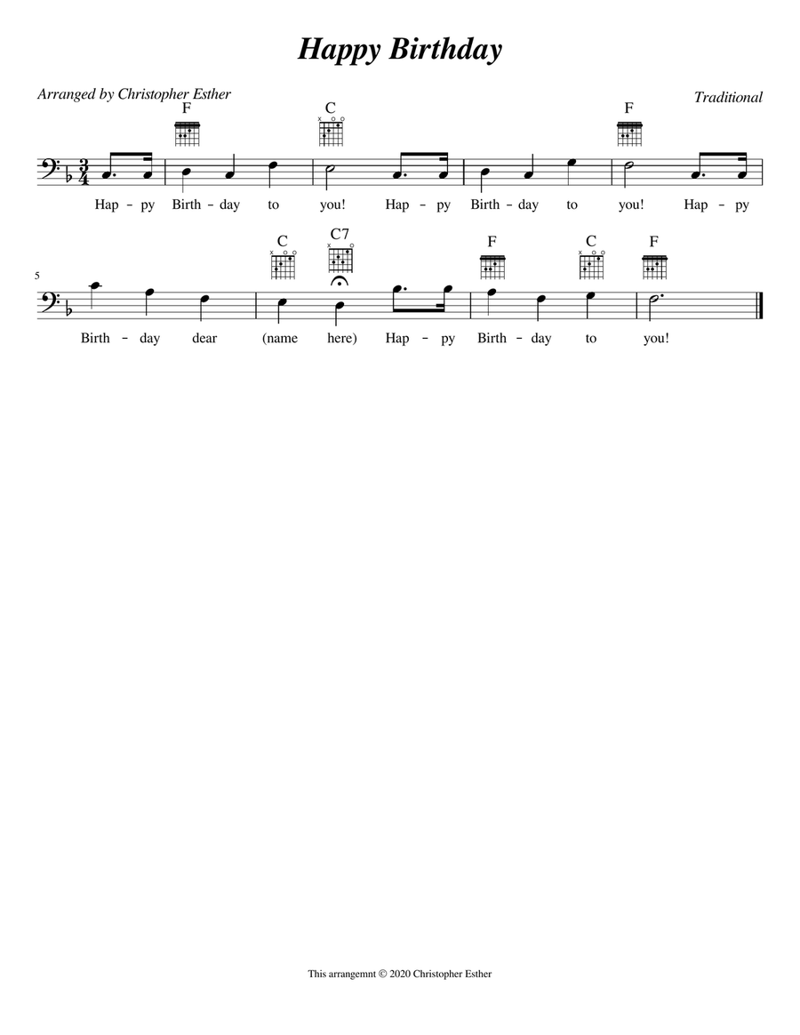 Happy Birthday (Cello) Cello Solo scores gallery preview page 1