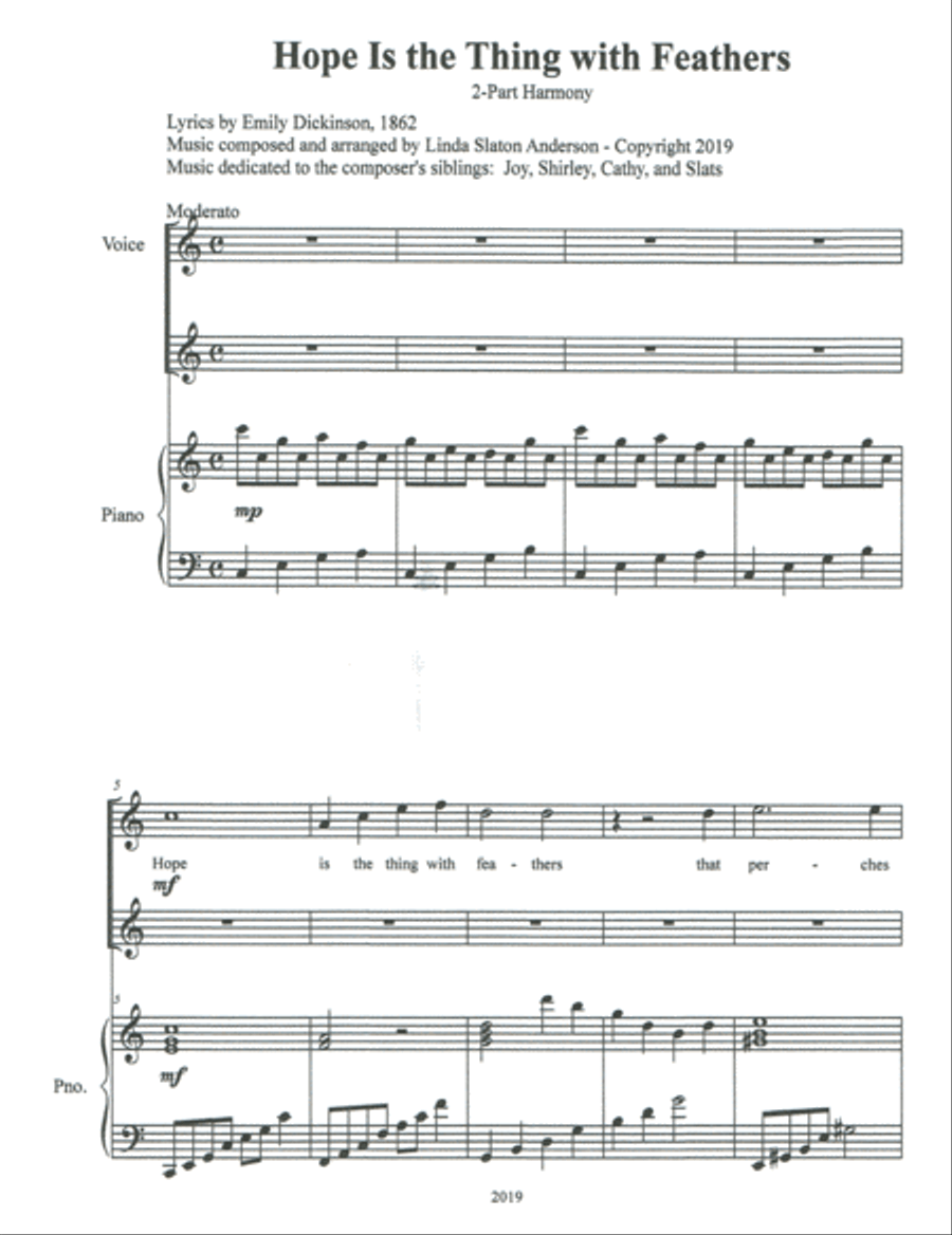 Hope Is the Thing with Feathers Vocal Duet scores gallery preview page 1