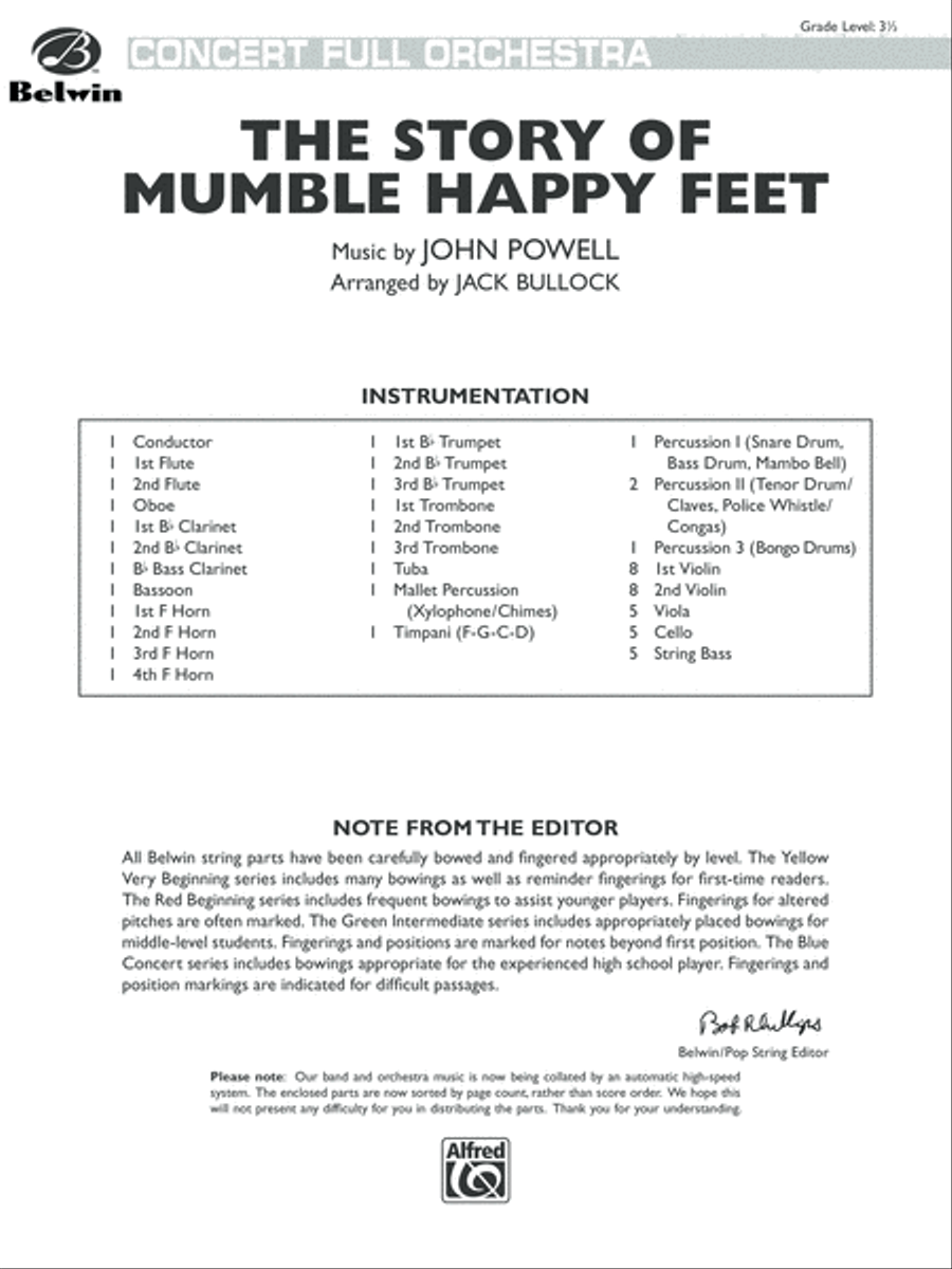 The Story of Mumble Happy Feet: Score Full Orchestra scores gallery preview page 1