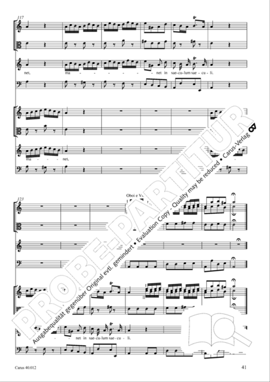 Beatus vir (How blest is he) Psalm 111 4-Part scores gallery preview page 42