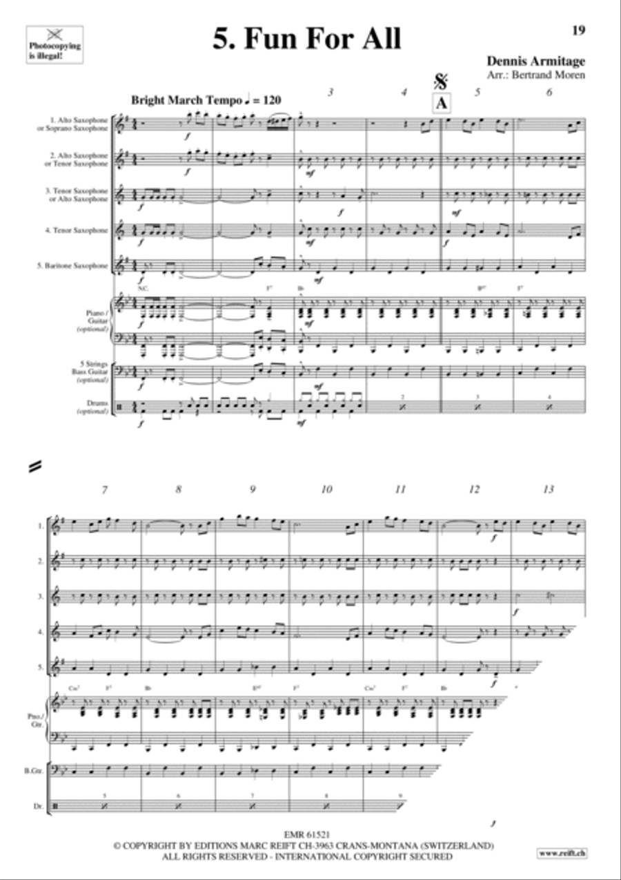 Beer Party Saxophone Quintet scores gallery preview page 7